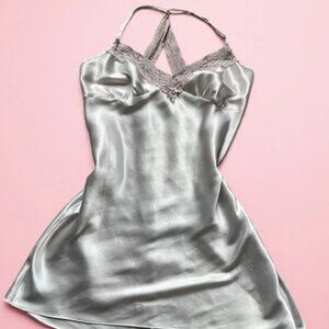 Vintage pink and white slip dress